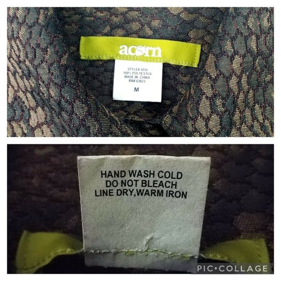 Vintage Acorn Multicolor Snake Print Long Sleeve Cropped Jacket Womens Medium - Picture 9 of 11